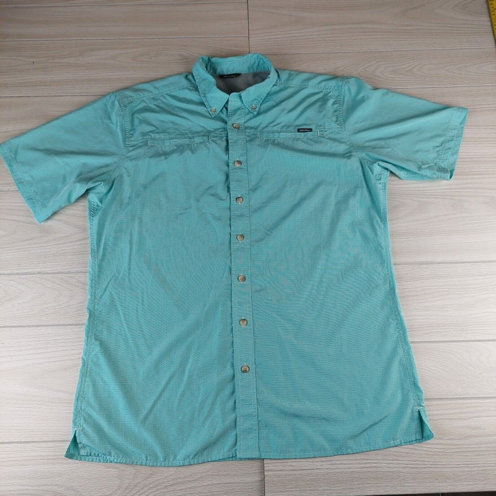 Eddie Bauer Men's TL XL Shirt‎ Short Sleeve Button Lightweight Outdoor Fishing